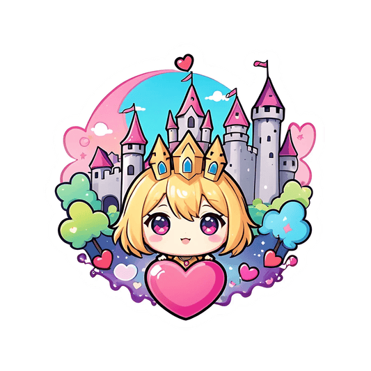 Princess Castle Heart - Sticker - Heat Press Transfer