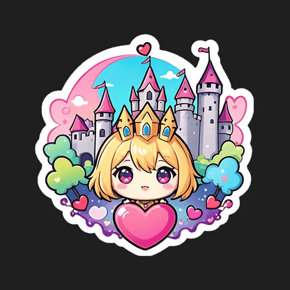 Princess Castle Heart - Sticker - Heat Press Transfer