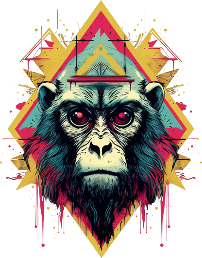 Psychedelic Monkey - DTF Ready to Press - Heat Press Transfer