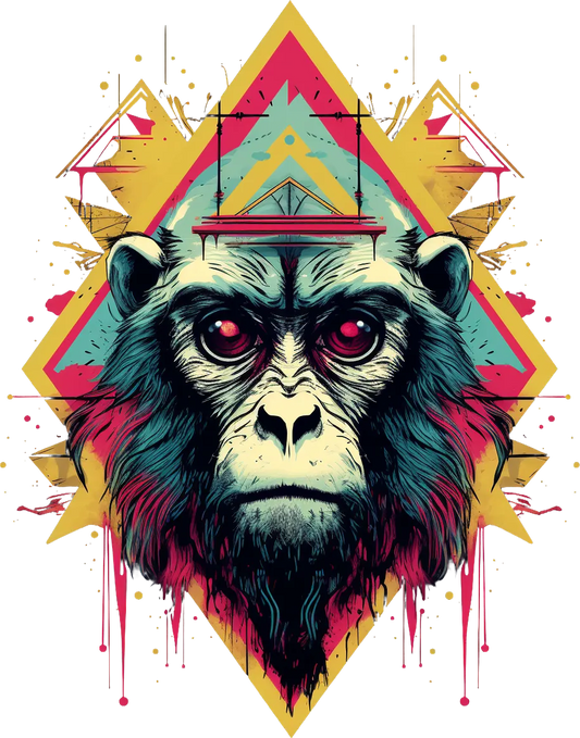 Psychedelic Monkey - DTF Ready to Press - Heat Press Transfer