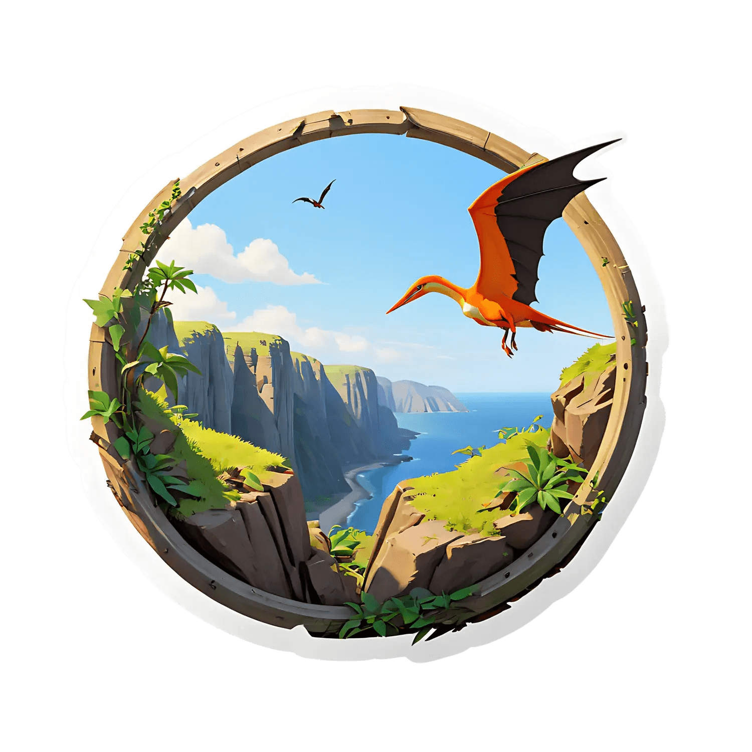 Pteranodon Flight - Coastal Vista Sticker - Heat Press Transfer