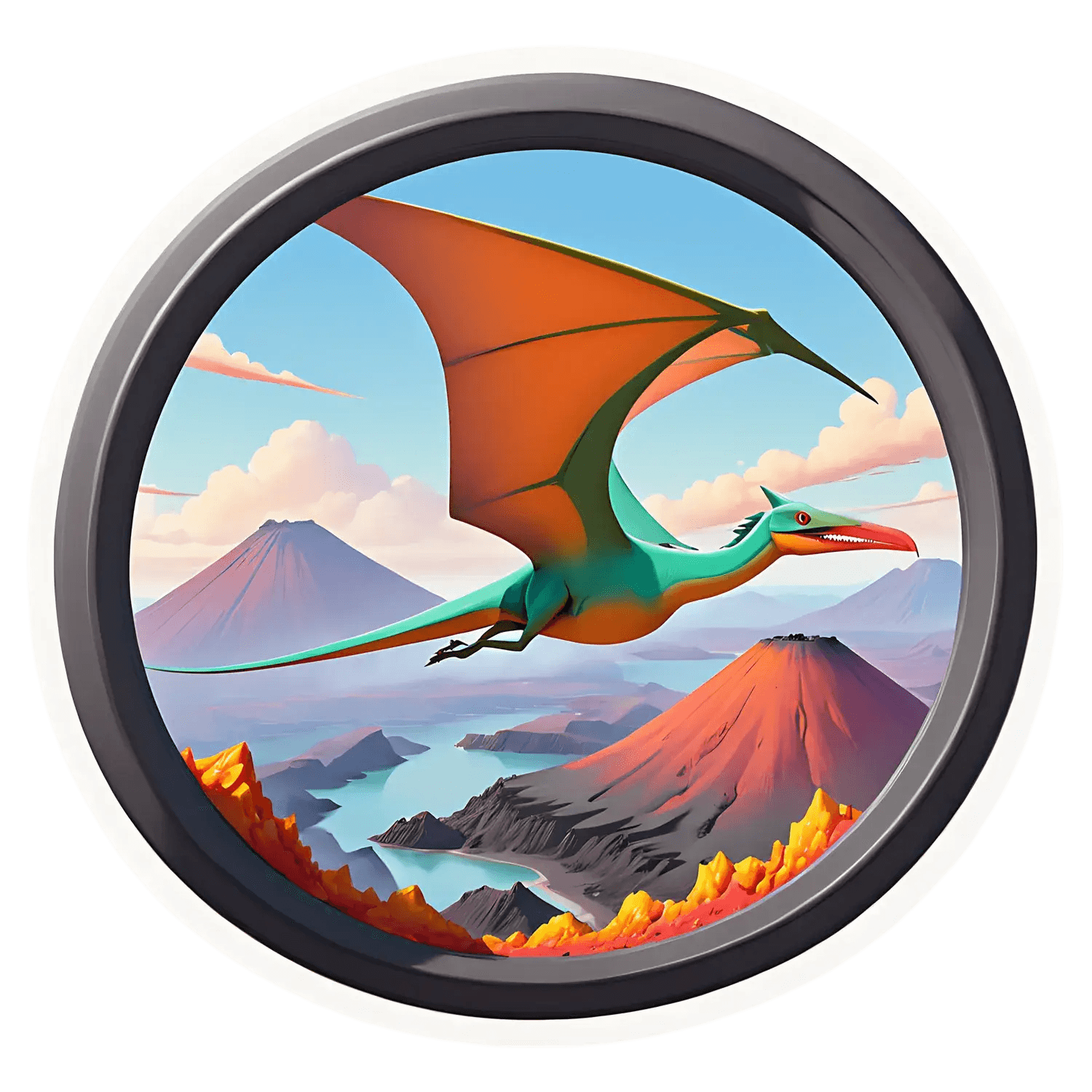 Pterosaur Flight - Fantasy Sticker - Heat Press Transfer