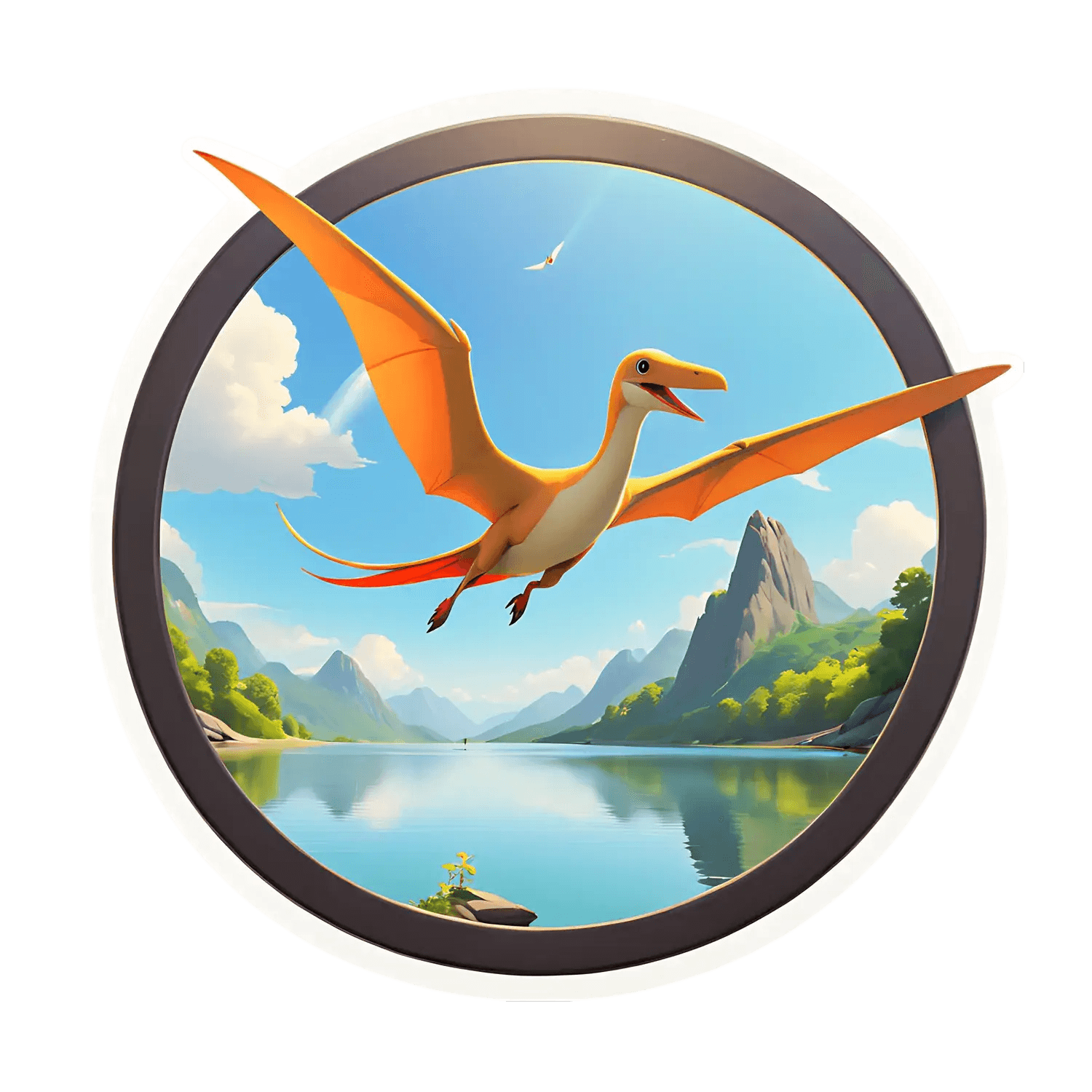Pterosaur Flight - Nature Scenery Sticker - Heat Press Transfer