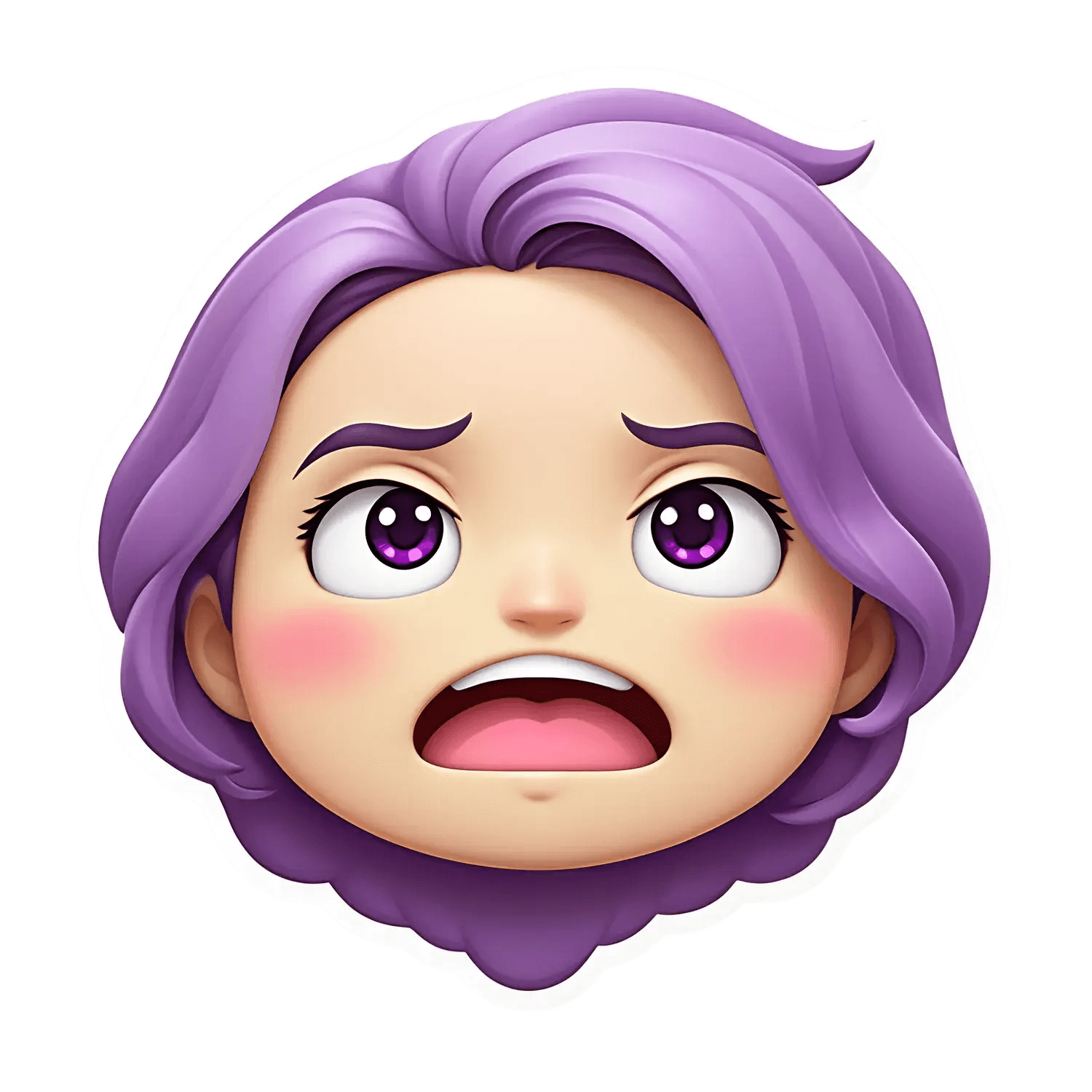 Purple Emoji - UV Sticker - Heat Press Transfer
