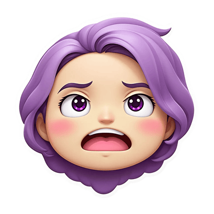 Purple Emoji - UV Sticker - Heat Press Transfer