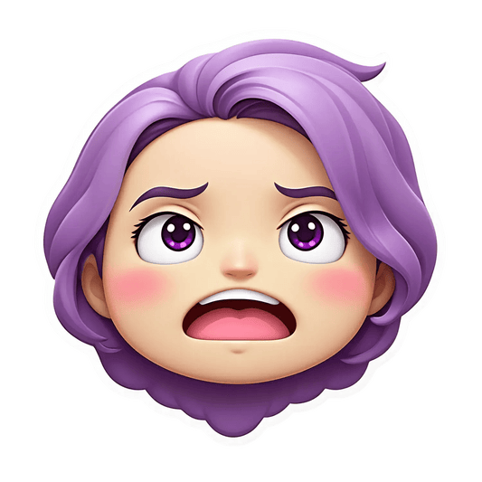 Purple Emoji - UV Sticker - Heat Press Transfer