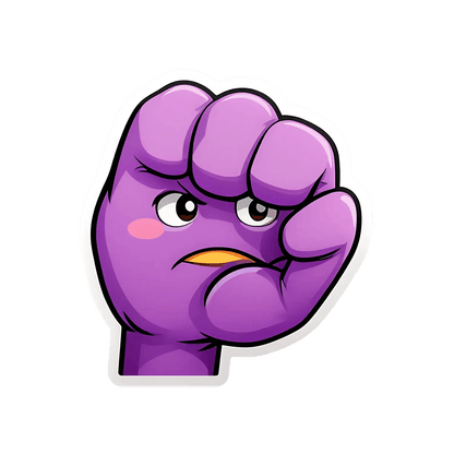 Purple Fist Power - Sticker - Heat Press Transfer