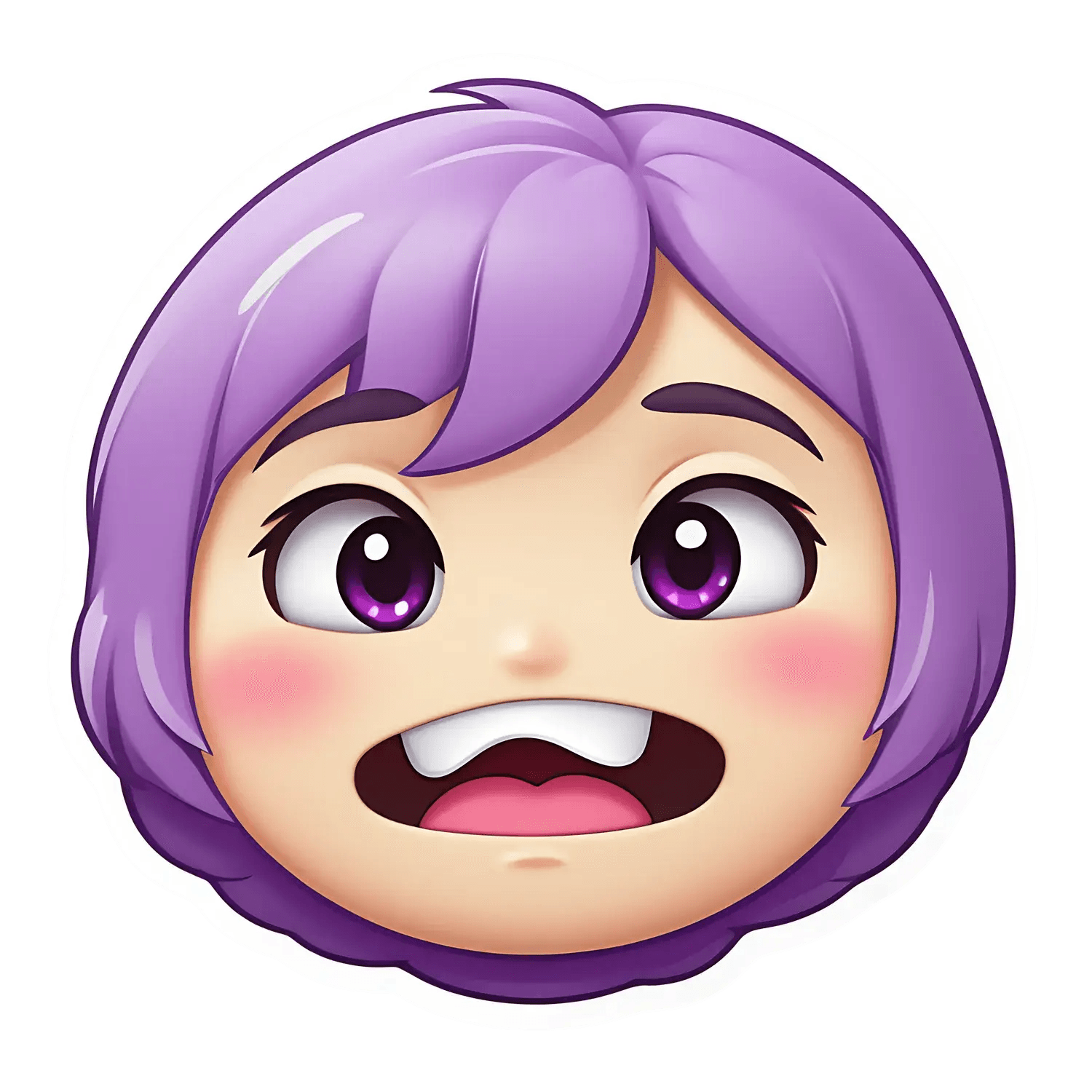 Purple Hair Anime Girl - Sticker - Heat Press Transfer