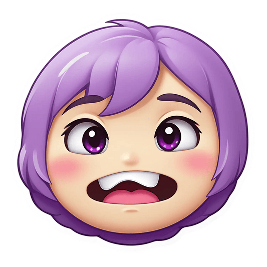 Purple Hair Anime Girl - Sticker - Heat Press Transfer