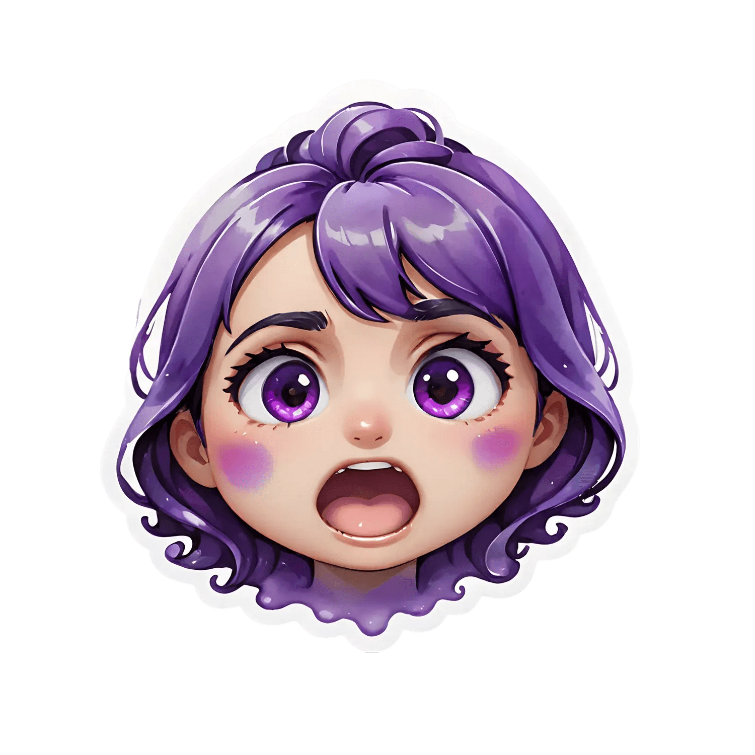 Purple Haired Girl - Sticker - Heat Press Transfer