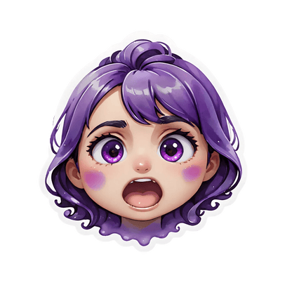 Purple Haired Girl - Sticker - Heat Press Transfer