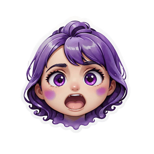 Purple Haired Girl - Sticker - Heat Press Transfer