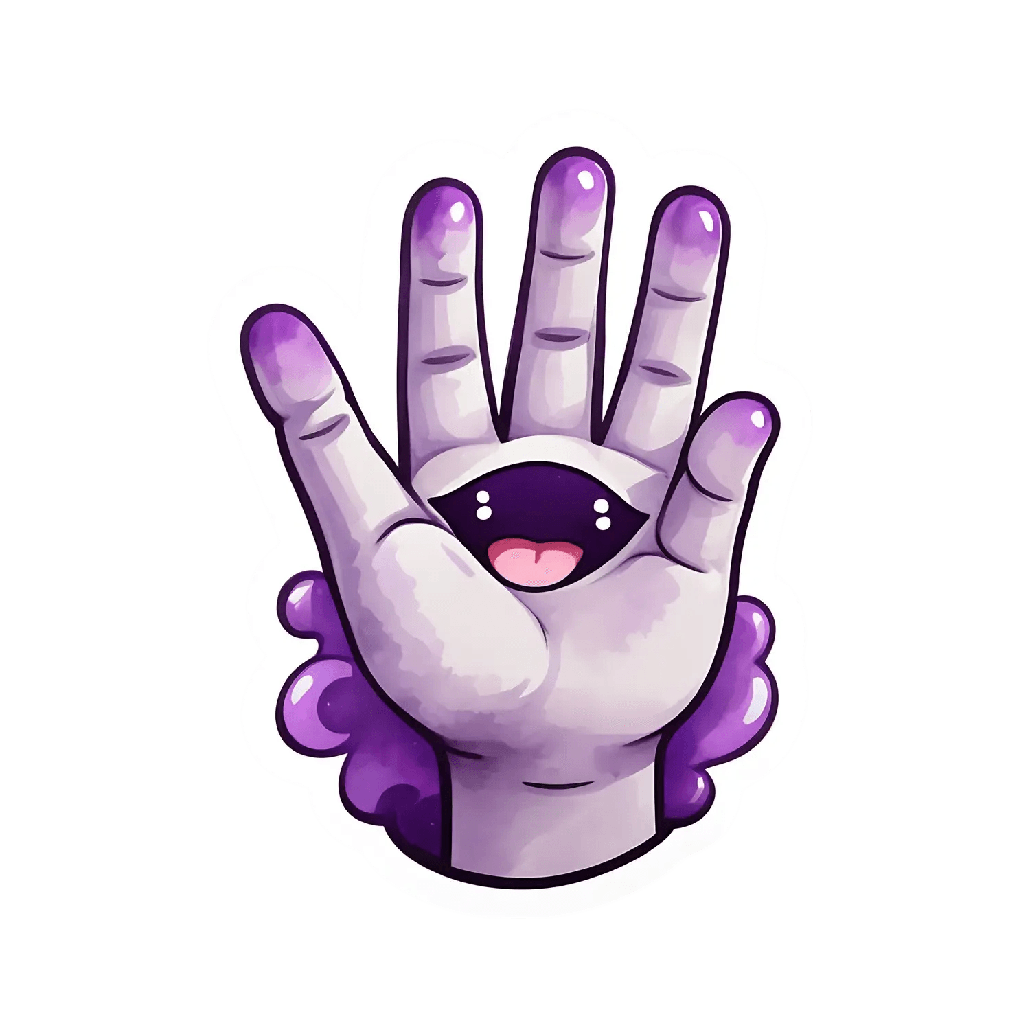 Purple Hand - UV DTF Sticker - Heat Press Transfer
