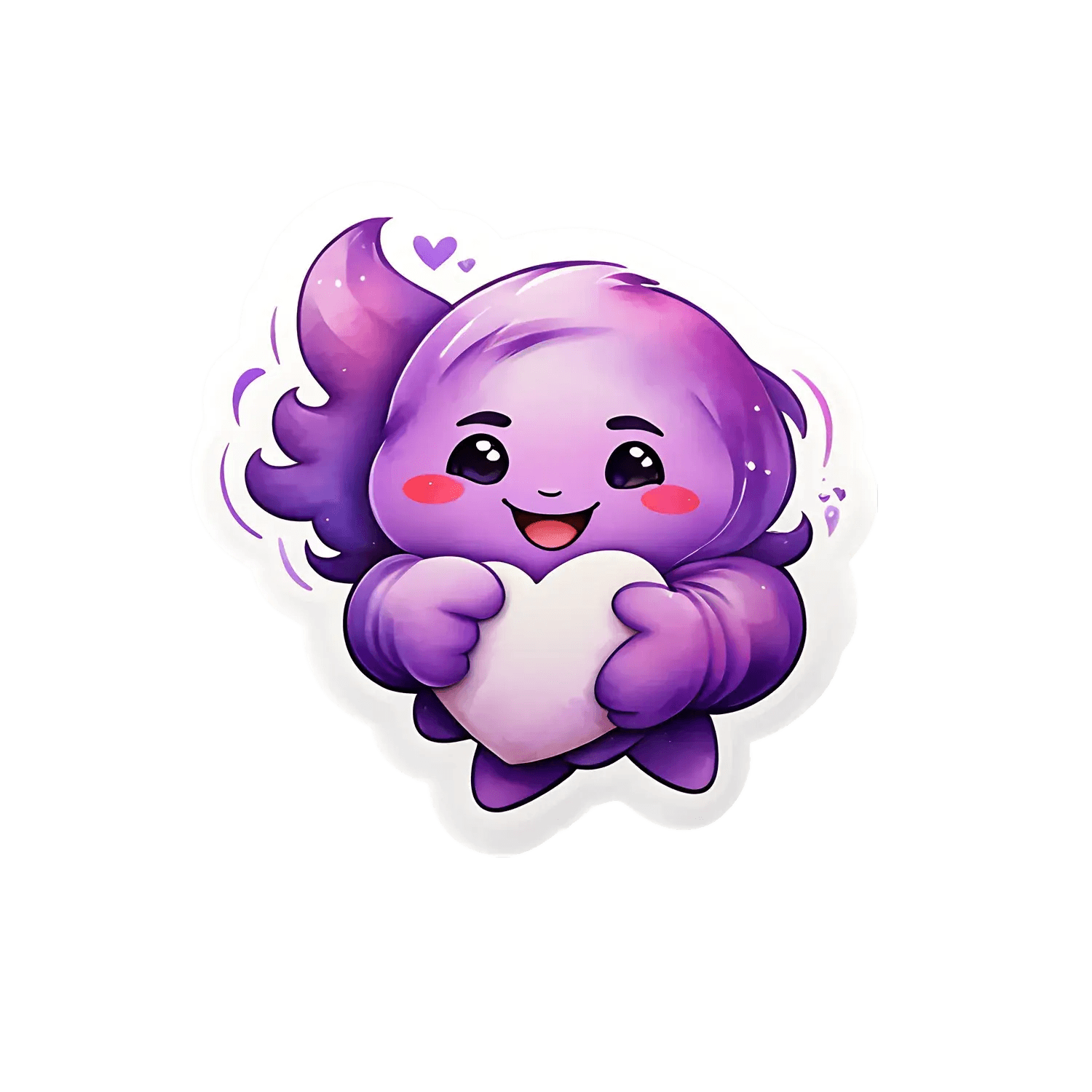 Purple Heart - Cute Sticker - Heat Press Transfer