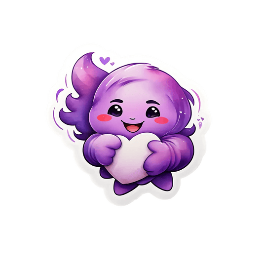 Purple Heart - Cute Sticker - Heat Press Transfer