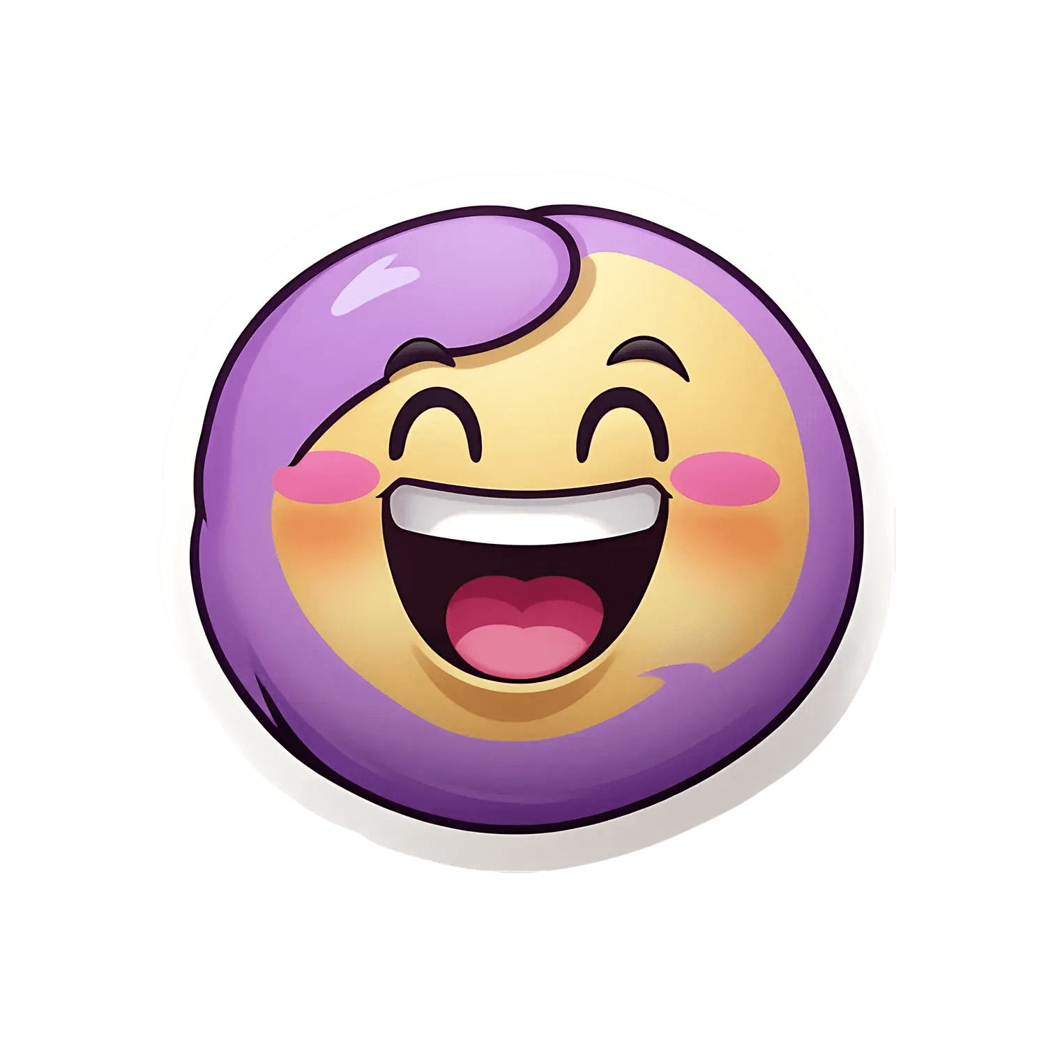 Purple Laugh Emoji - UV DTF Sticker - Heat Press Transfer