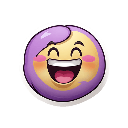 Purple Laugh Emoji - UV DTF Sticker - Heat Press Transfer
