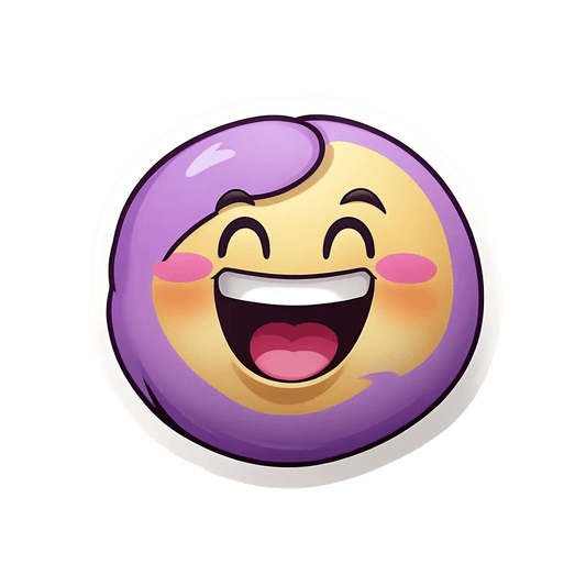 Purple Laugh Emoji - UV DTF Sticker - Heat Press Transfer