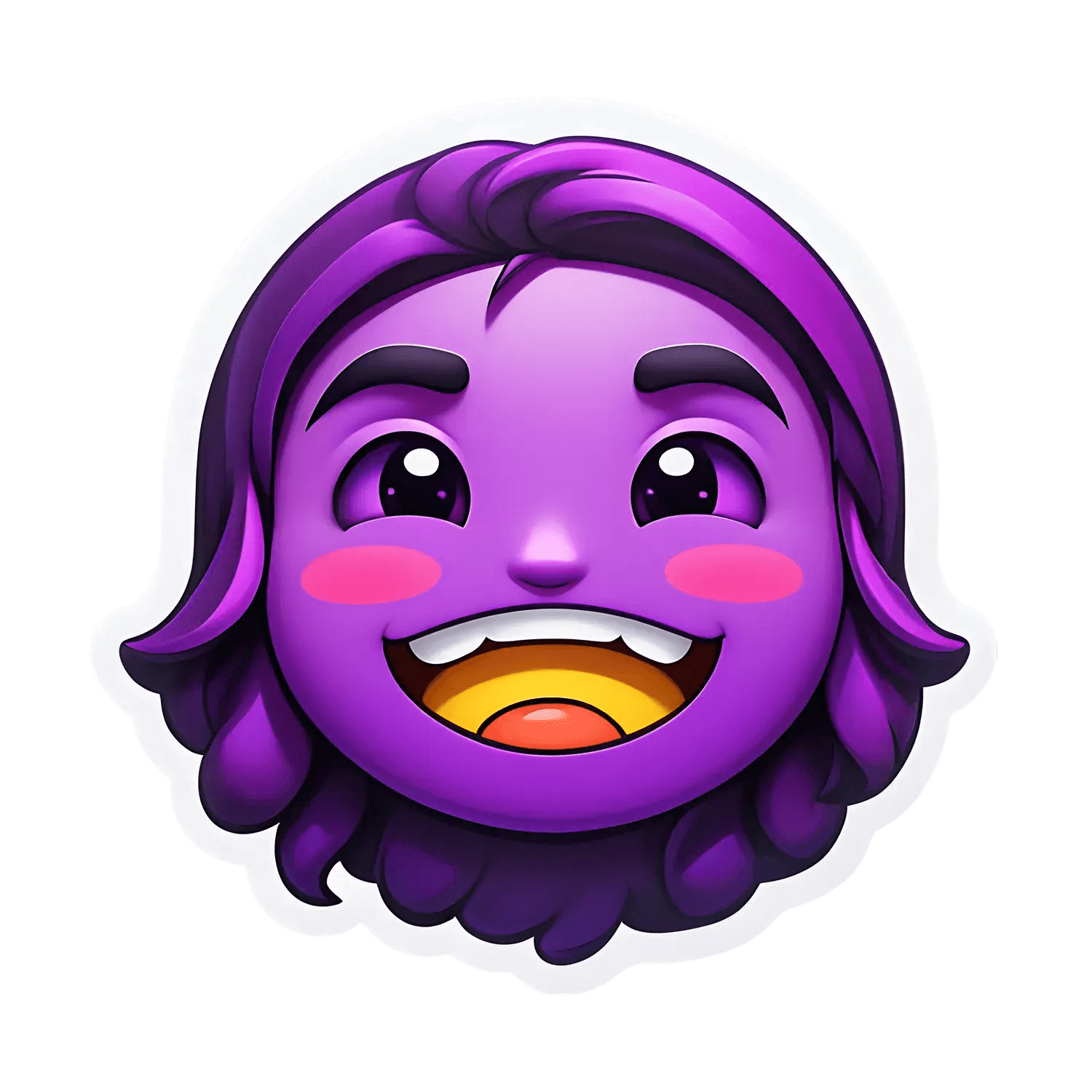 Purple Smiley Sticker - Vibrant UV DTF - Heat Press Transfer