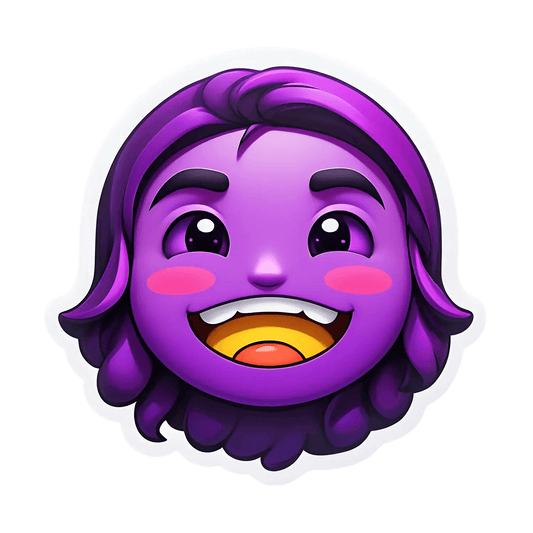 Purple Smiley Sticker - Vibrant UV DTF - Heat Press Transfer