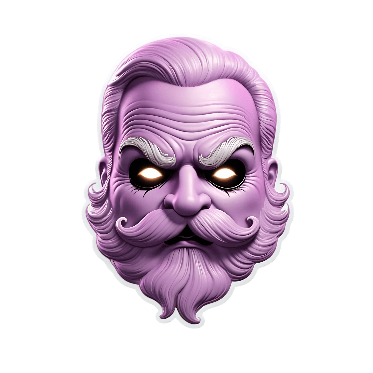 Purple Beard Man - UV DTF Sticker - Heat Press Transfer