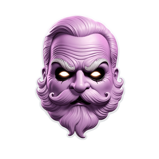 Purple Beard Man - UV DTF Sticker - Heat Press Transfer