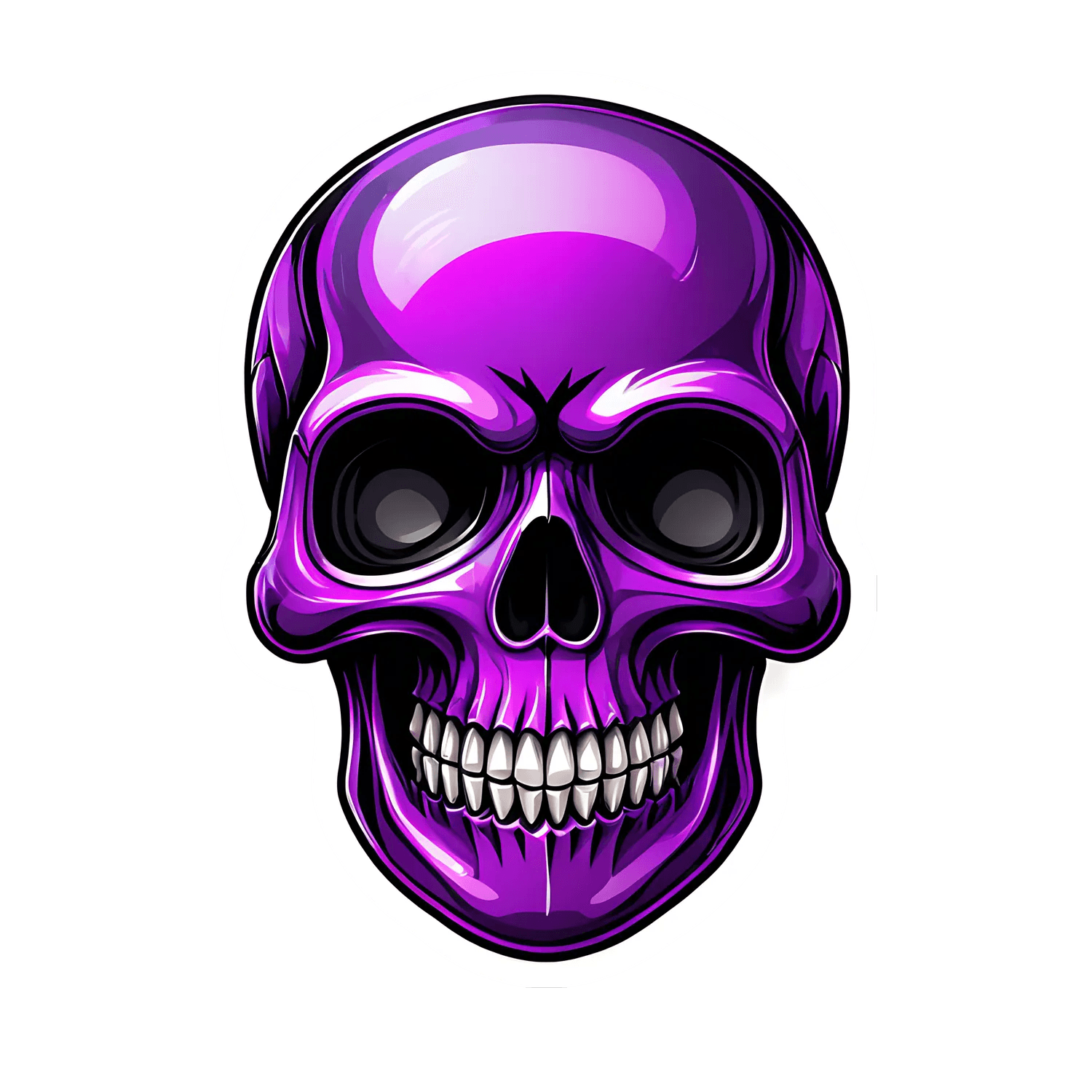 Purple Skull - Sticker - Heat Press Transfer
