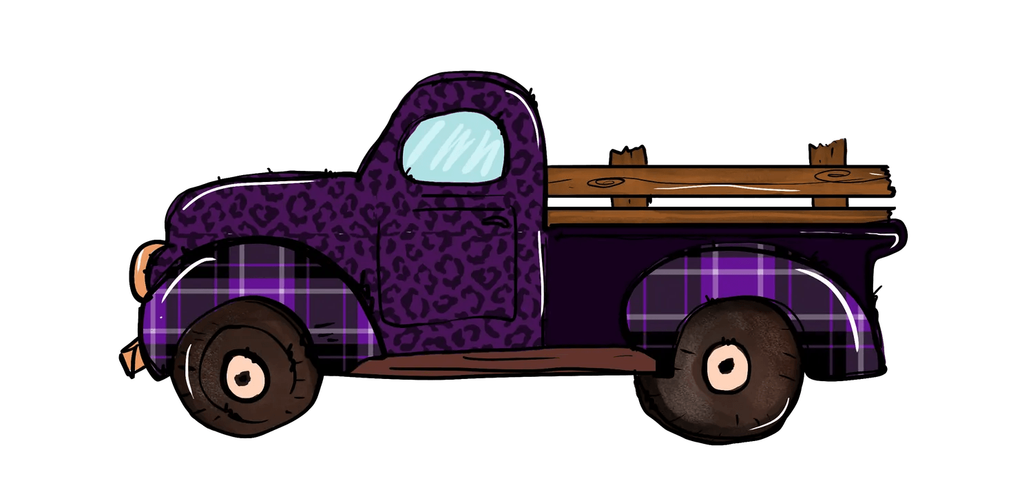 Purple Truck Graphic - DTF Ready to Press - Heat Press Transfer