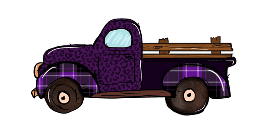 Purple Truck Graphic - DTF Ready to Press - Heat Press Transfer