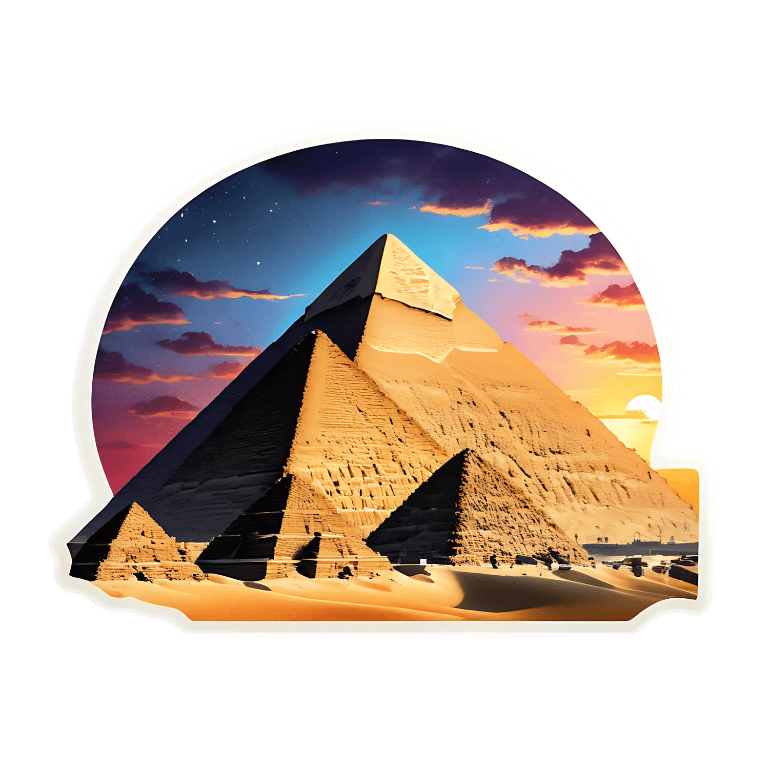 Pyramid Sunset - Sticker - Heat Press Transfer