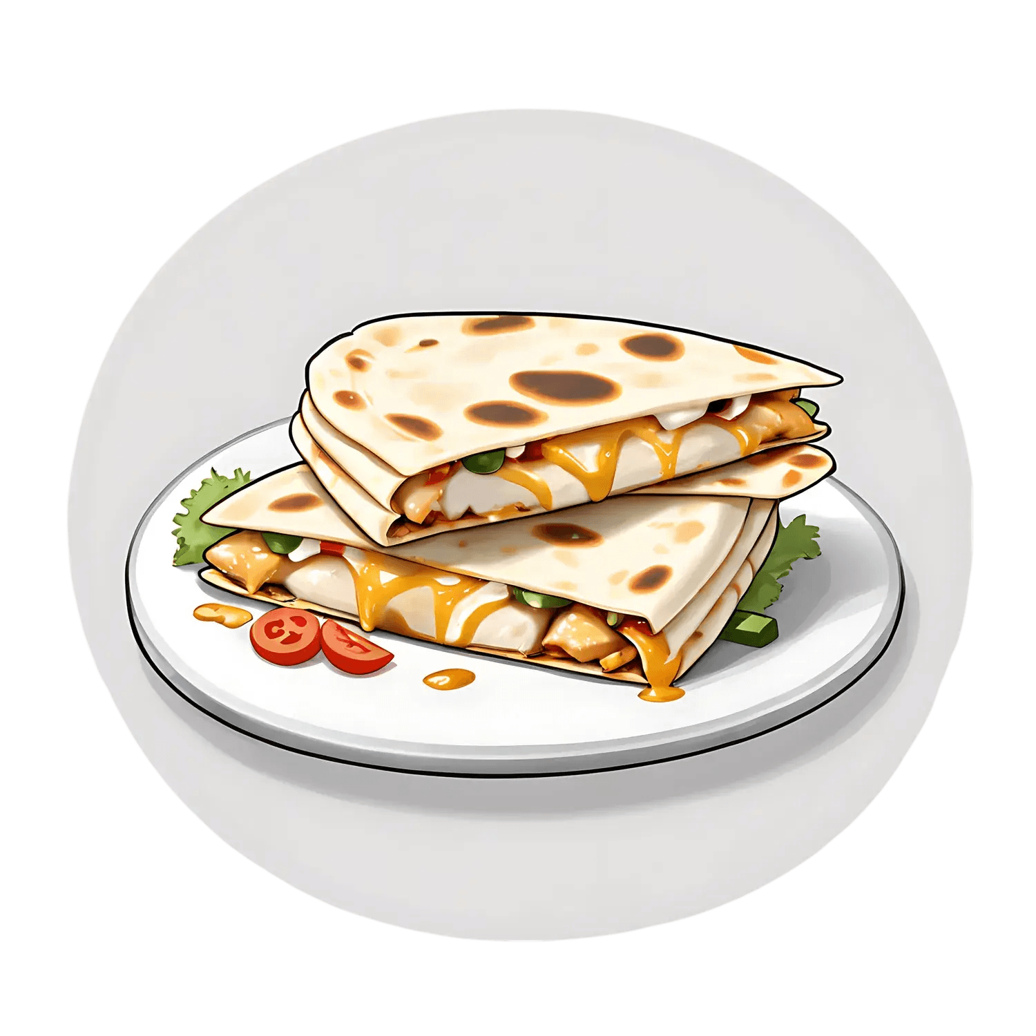 Quesadilla Delight Sticker - Vibrant UV DTF - Heat Press Transfer