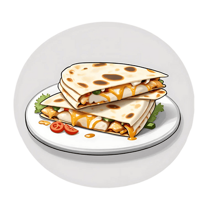 Quesadilla Delight Sticker - Vibrant UV DTF - Heat Press Transfer