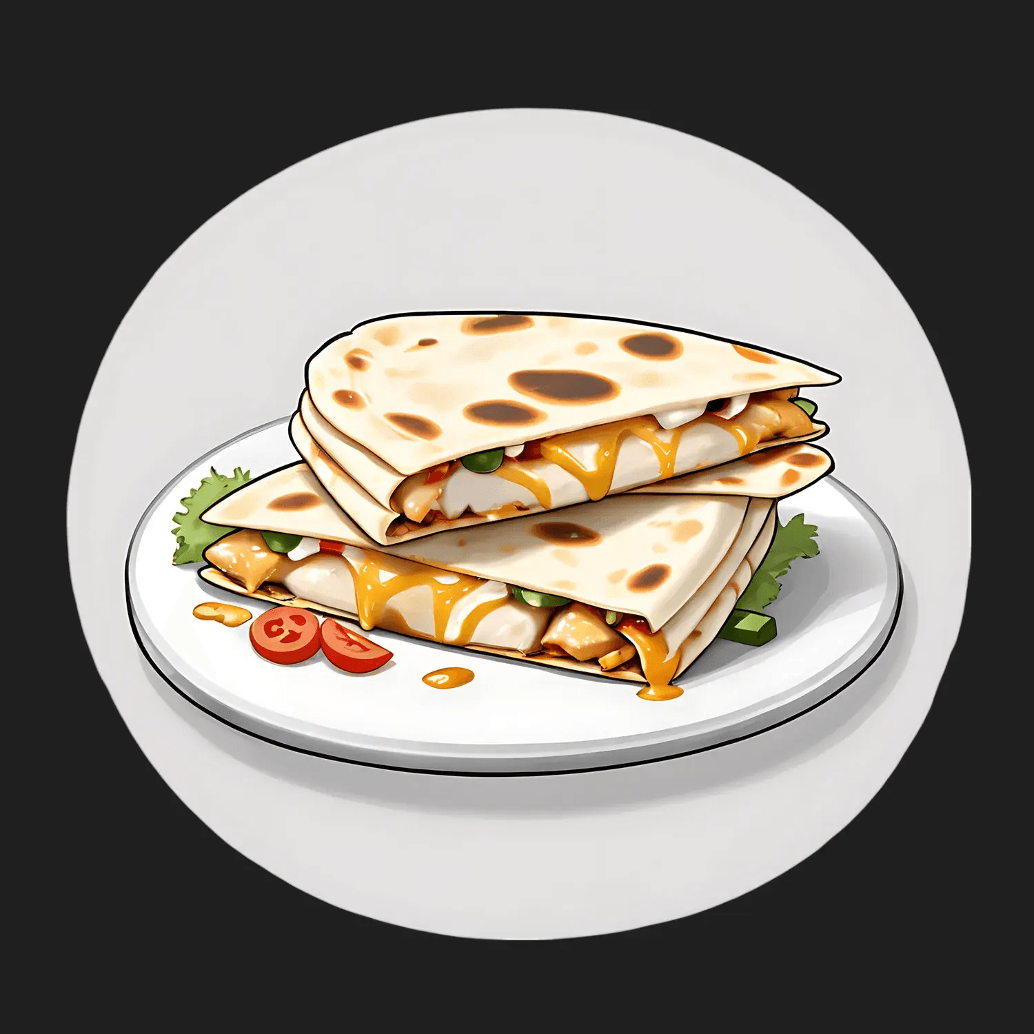 Quesadilla Delight Sticker - Vibrant UV DTF - Heat Press Transfer