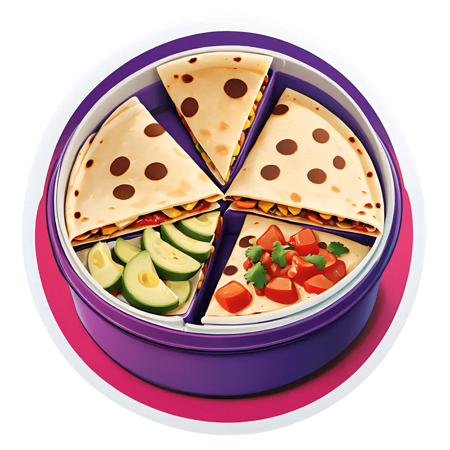 Quesadilla Meal - Colorful Sticker - Heat Press Transfer