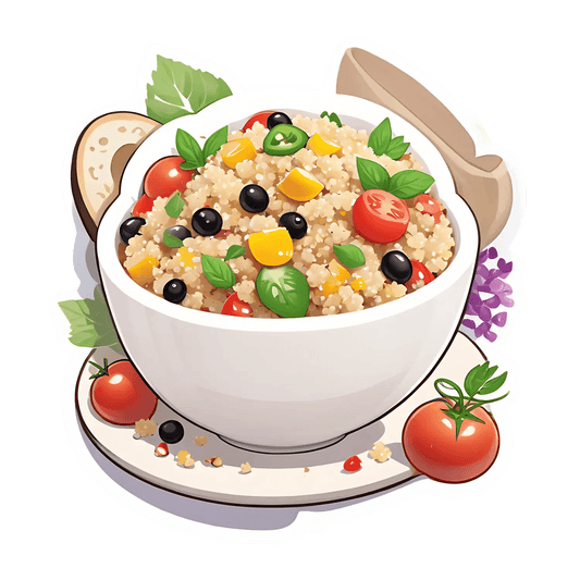 Quinoa Salad Bowl - Colorful Food Sticker - Heat Press Transfer