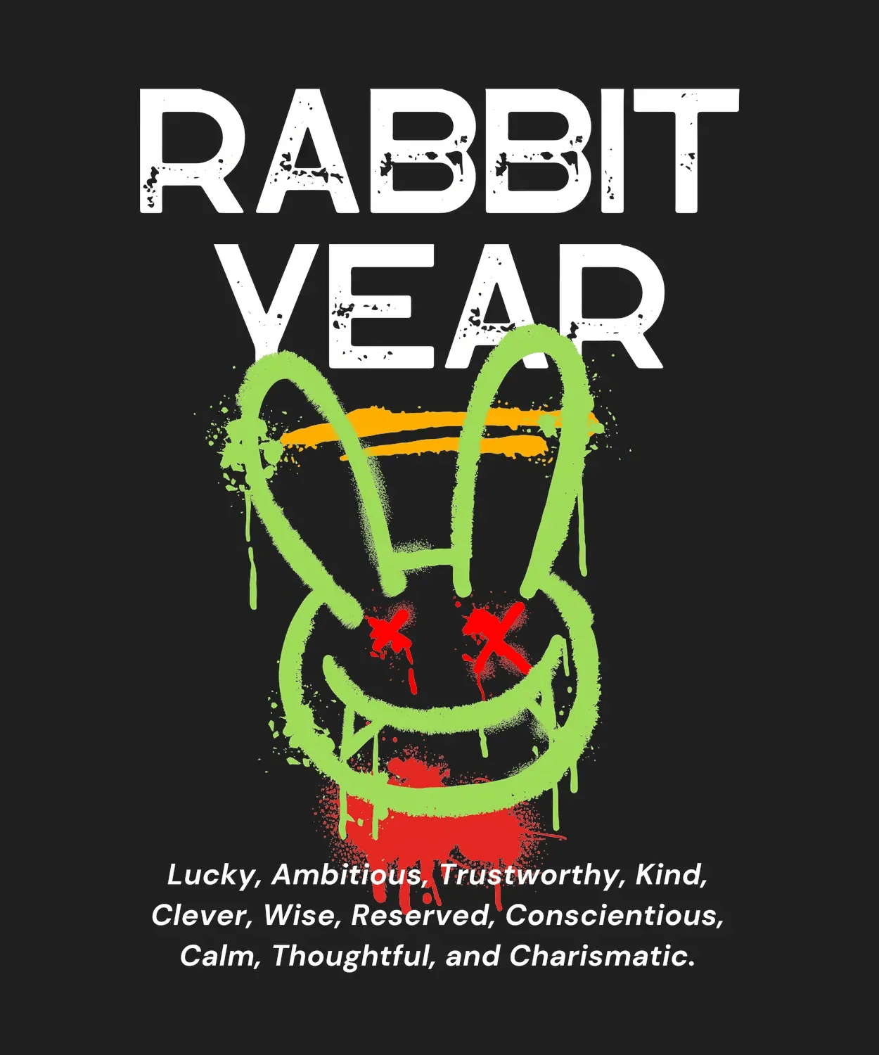 Rabbit Year Vibes - DTF Ready to Press - Heat Press Transfer