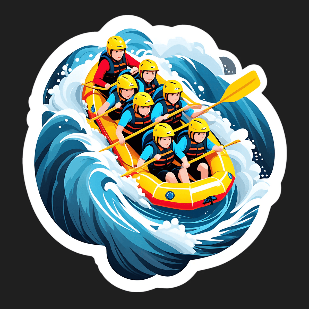 Free Fall Life Raft Sticker Rafting Adventure - Sticker – Heat Press Transfer