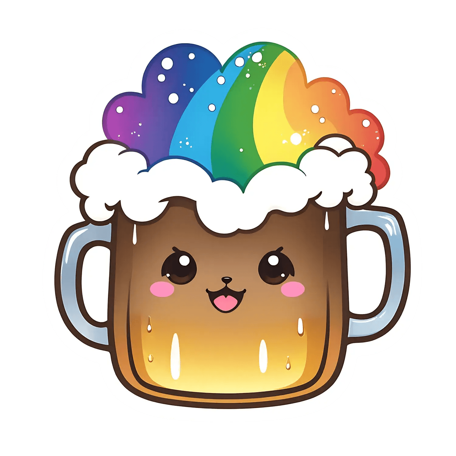 Rainbow Beer Mug - Sticker - Heat Press Transfer