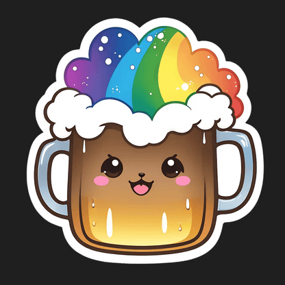 Rainbow Beer Mug - Sticker - Heat Press Transfer