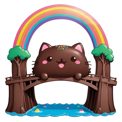 Rainbow Cat Bridge - Sticker - Heat Press Transfer