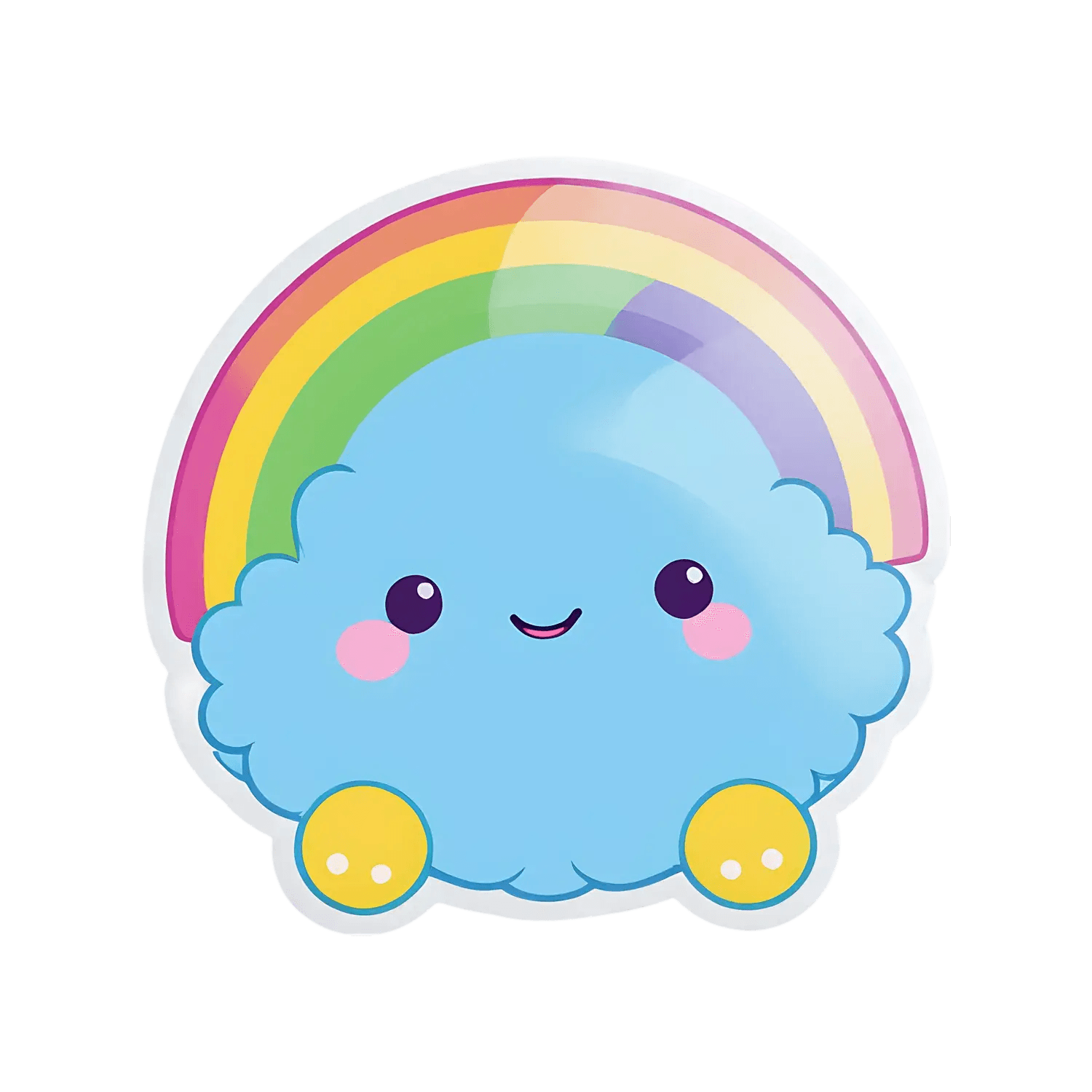 Rainbow Cloud - Cute Sticker - Heat Press Transfer