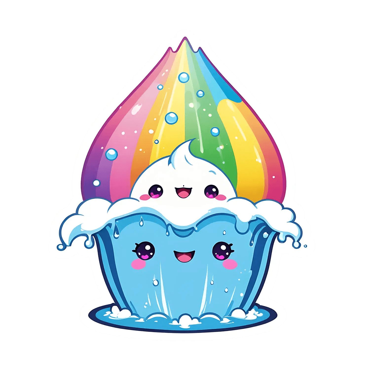 Rainbow Cupcake Sticker - Vibrant and Cute - Heat Press Transfer