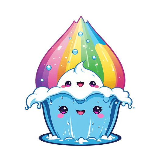 Rainbow Cupcake Sticker - Vibrant and Cute - Heat Press Transfer
