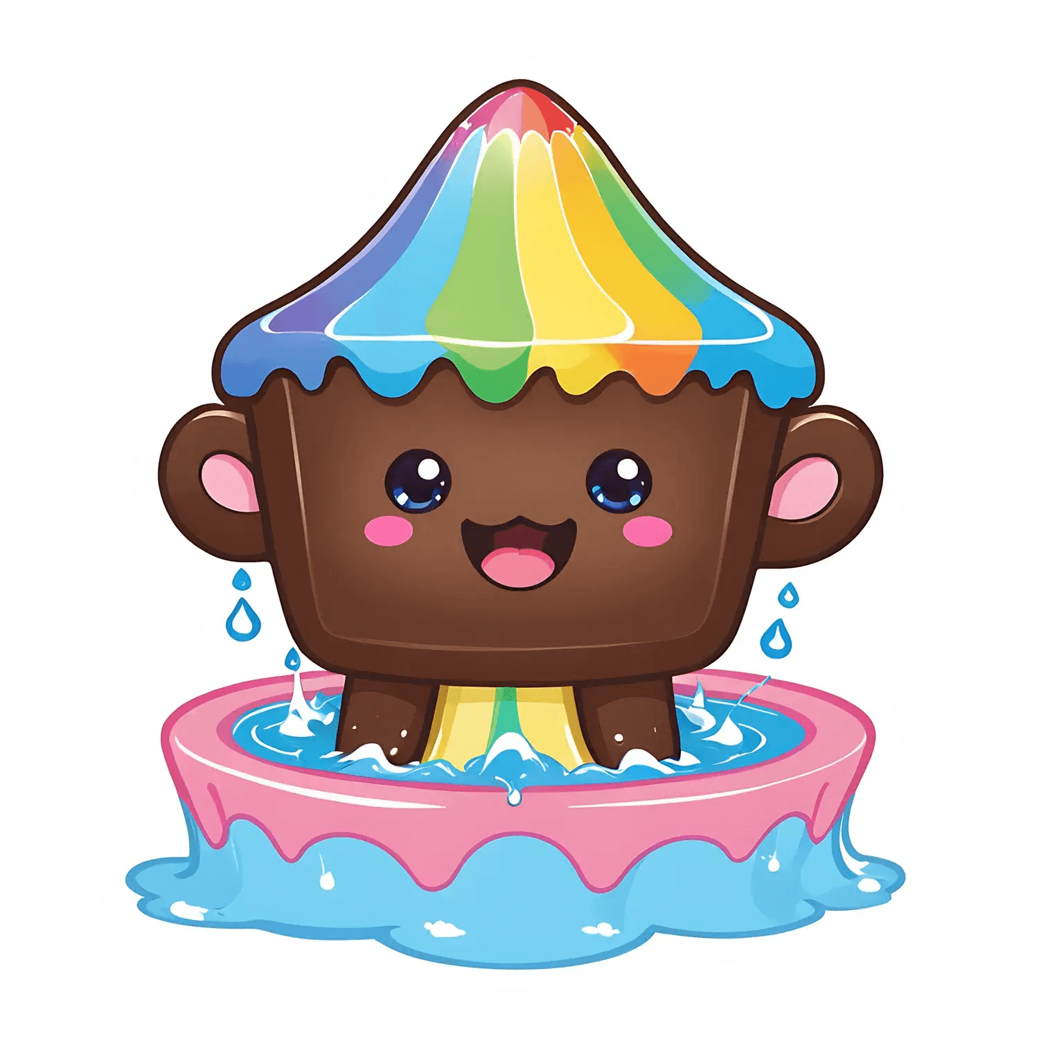 Rainbow Cupcake Sticker - Vibrant and Fun - Heat Press Transfer