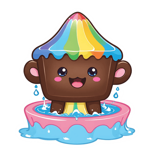 Rainbow Cupcake Sticker - Vibrant and Fun - Heat Press Transfer