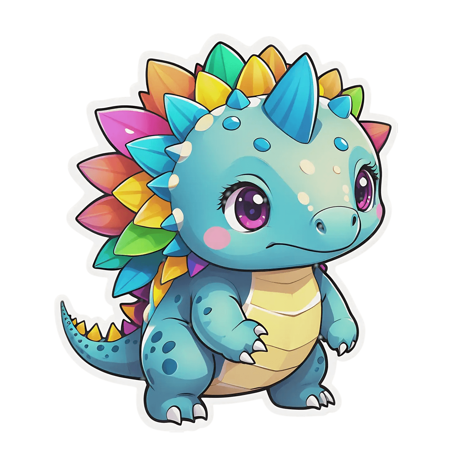 Rainbow Dinosaur Sticker - Colorful Fun Decor - Heat Press Transfer