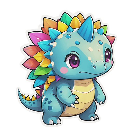 Rainbow Dinosaur Sticker - Colorful Fun Decor - Heat Press Transfer