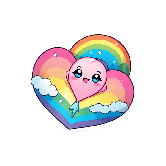 Rainbow Heart - Cute Sticker - Heat Press Transfer