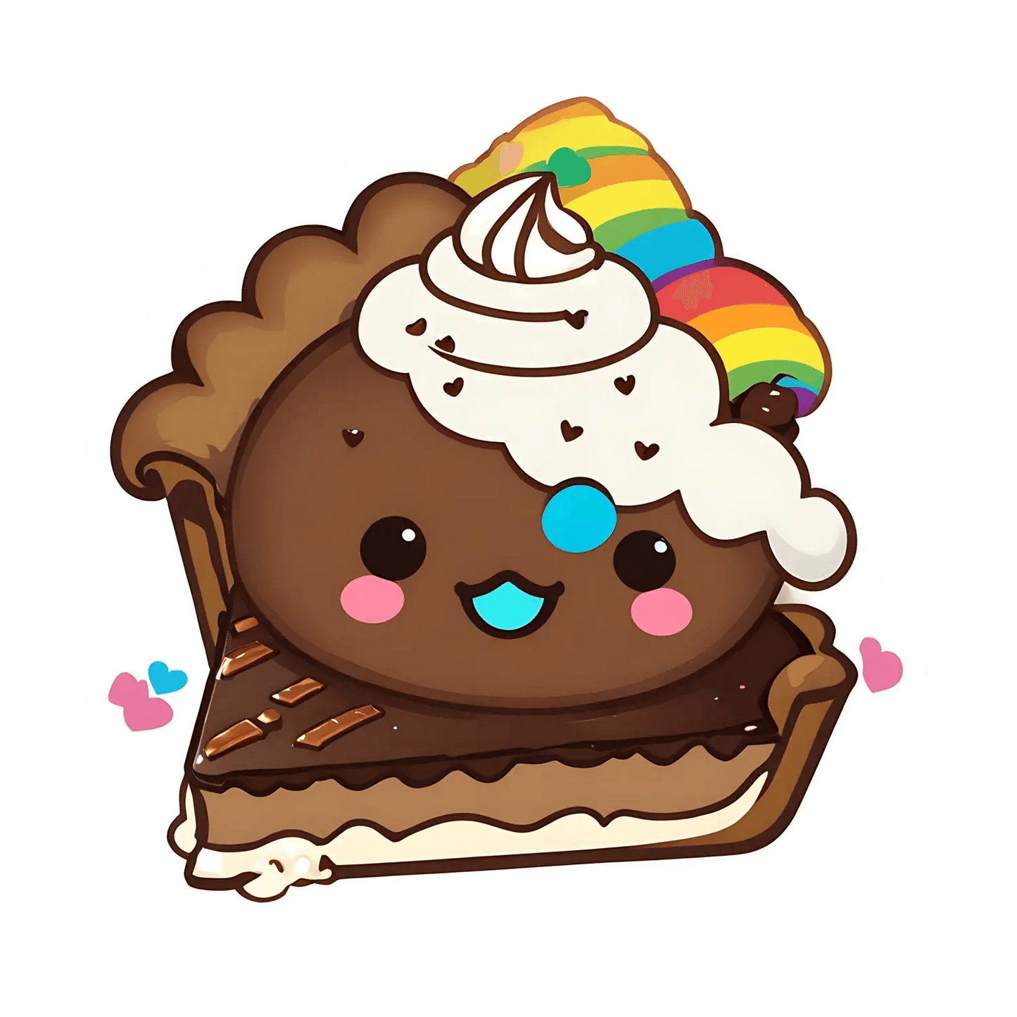 Rainbow Pie Sticker - Cute Dessert Delight - Heat Press Transfer