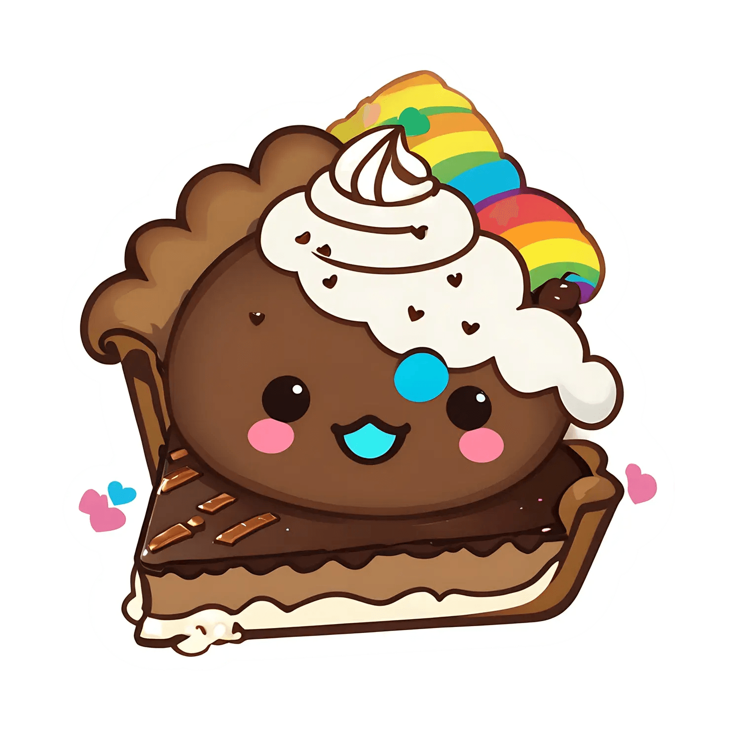 Rainbow Pie Sticker - Cute Dessert Delight - Heat Press Transfer